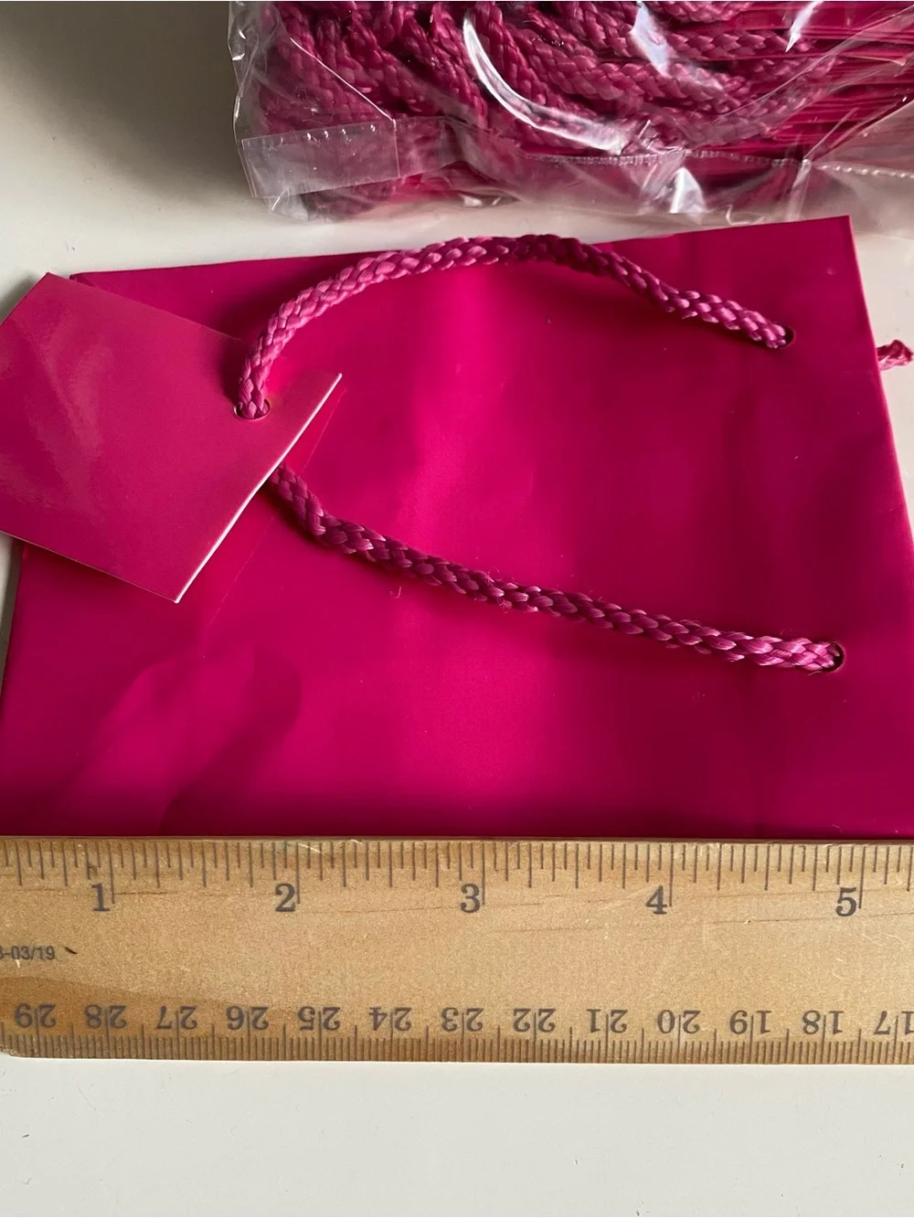 Fuchia Pink Glossy Gift Bag with Rope Handles 72 bags NEW Small 5.5” x 4 1/4”